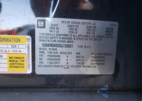 2016 Chevrolet Traverse Lt из США, поврежденный, VIN 1GNKRGKD2GJ125651